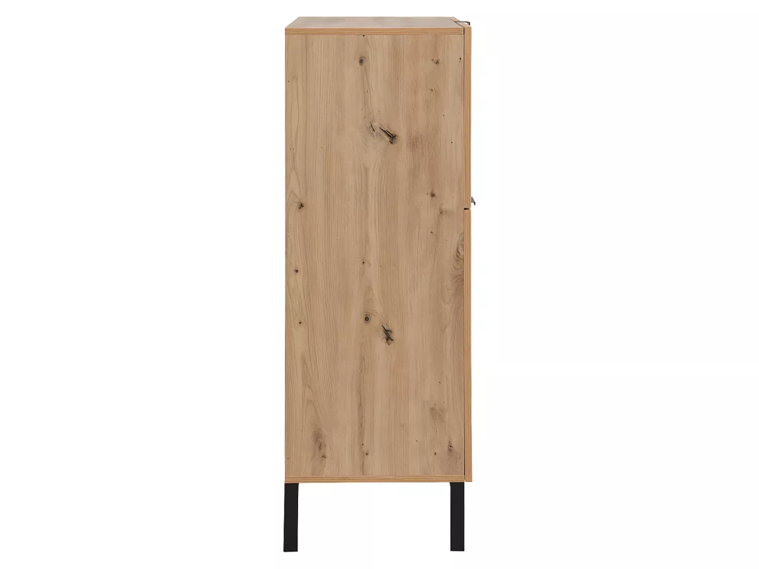 Secrétaire avec 2 porte et 3 tiroirs - MDF et métal - Coloris : Naturel - ERWIN