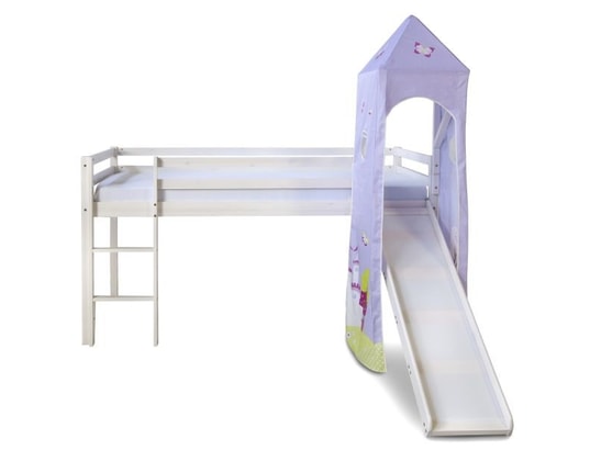 HOMESTYLE4U - Lit enfant Lit mezzanine tour toboggan bois de pin
