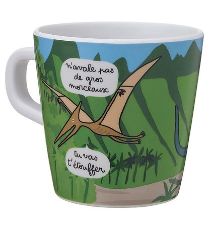 Petit Jour Paris Kop - Melamin -  Grøn m. Dinosaur