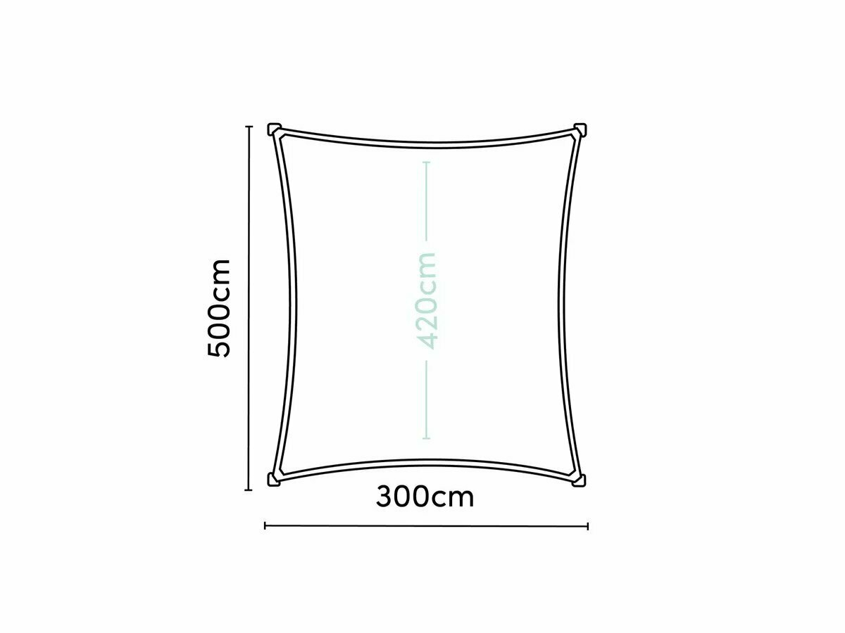 Platinum Coolfit 3x5m rechthoekig schaduwdoek - Zand