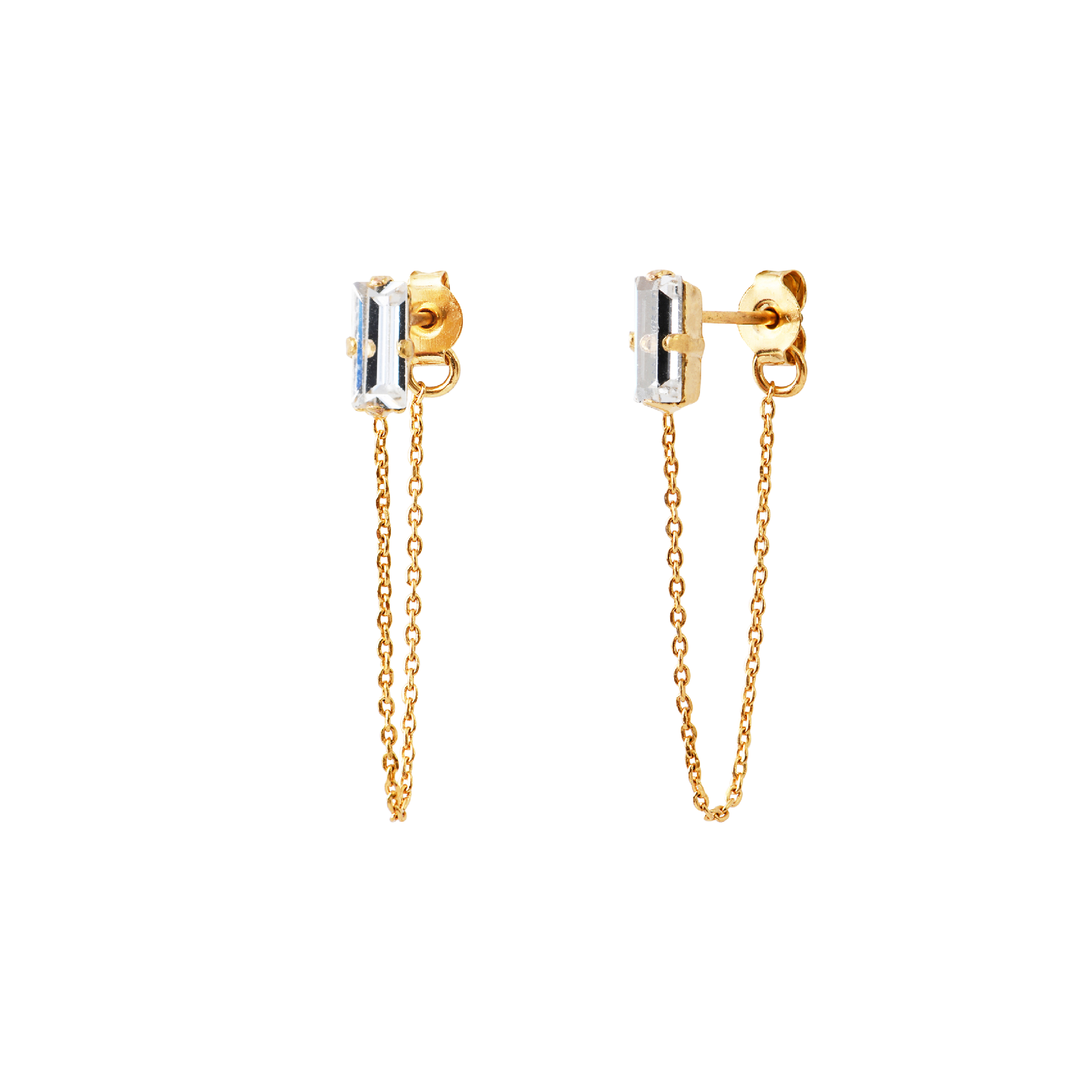 PALACE - Boucles d'oreilles avec chaine en laiton | Blanc