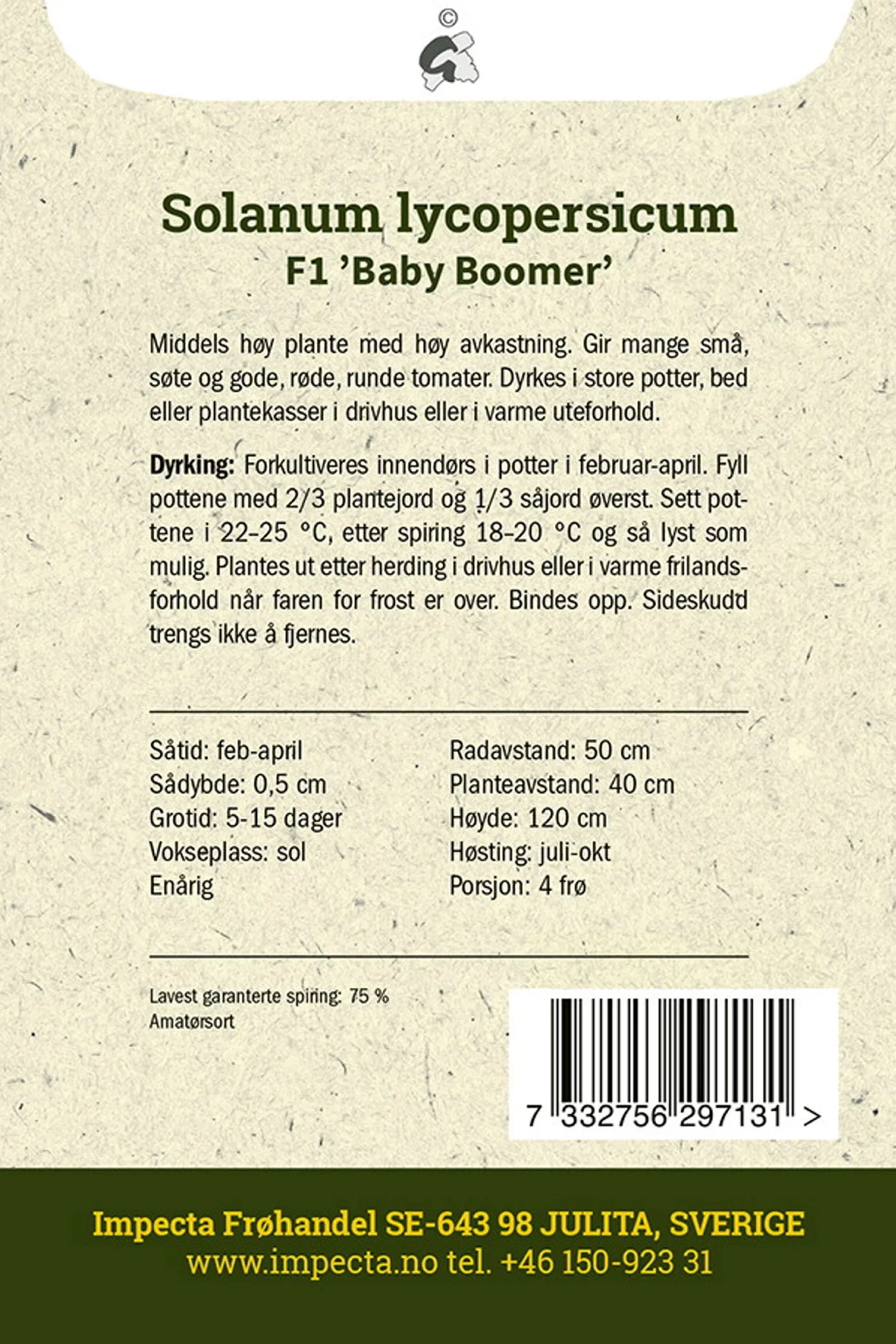 Solanum lycopersicum F1 'Baby Boomer' Cherrytomat F1 'Baby Boomer'