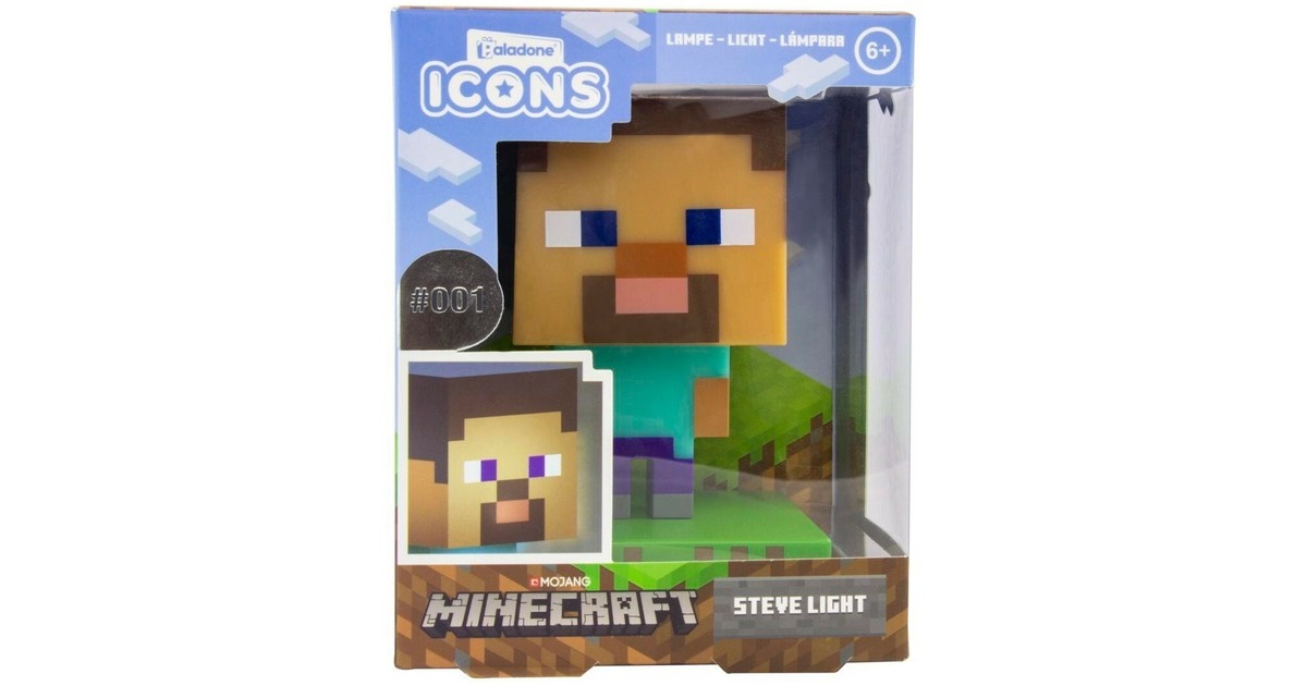 PaladoneMinecraft: Steve Icon Light verlichting  (Houtkleur)