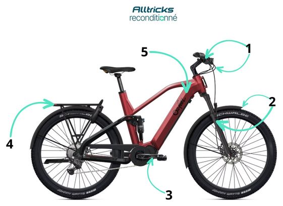 VTT Électrique Tout-Suspendu O2 Feel Vern FS 7 Adventure Shimano Cues 9V 720 Wh 27.5'' Rouge Lave - Produit Reconditionné