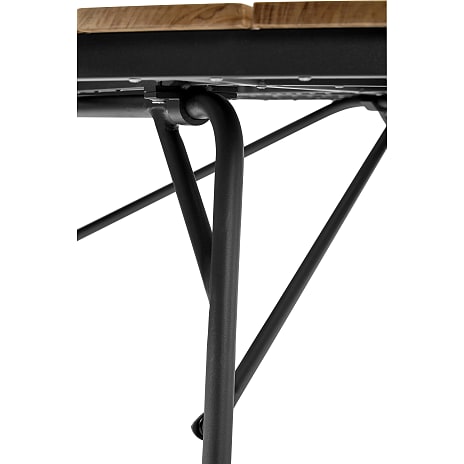 Kerteminde teak Ø130 cm, antracit stel med 6 Mood teak stole