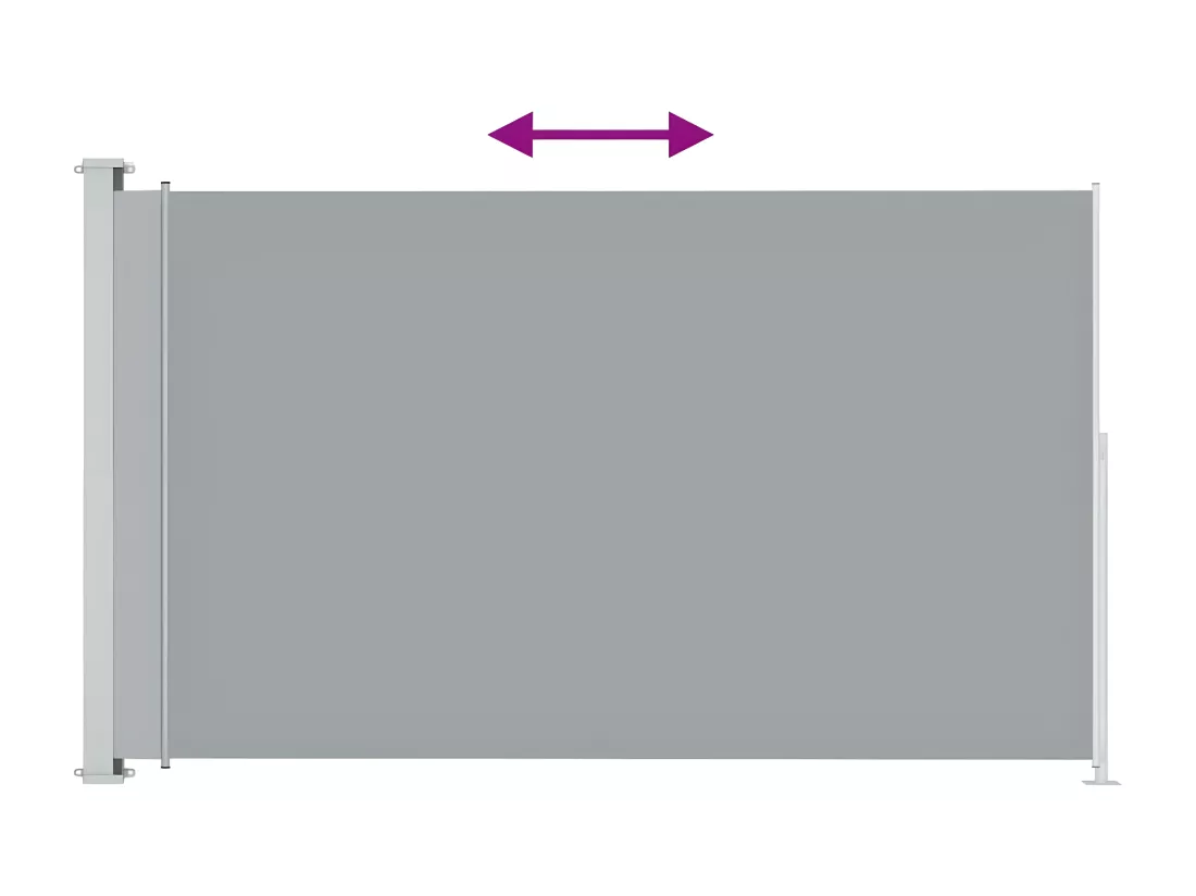 Auvent latéral rétractable de patio 180x300 cm Gris