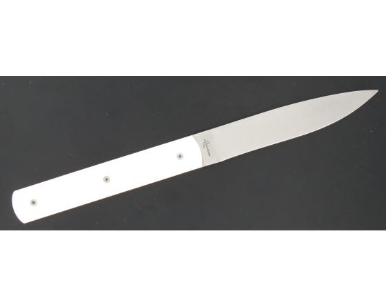 Coffret 6 pièces - Français 9.47 Manche Blanc cassé et Noir Couteau Table par Perceval