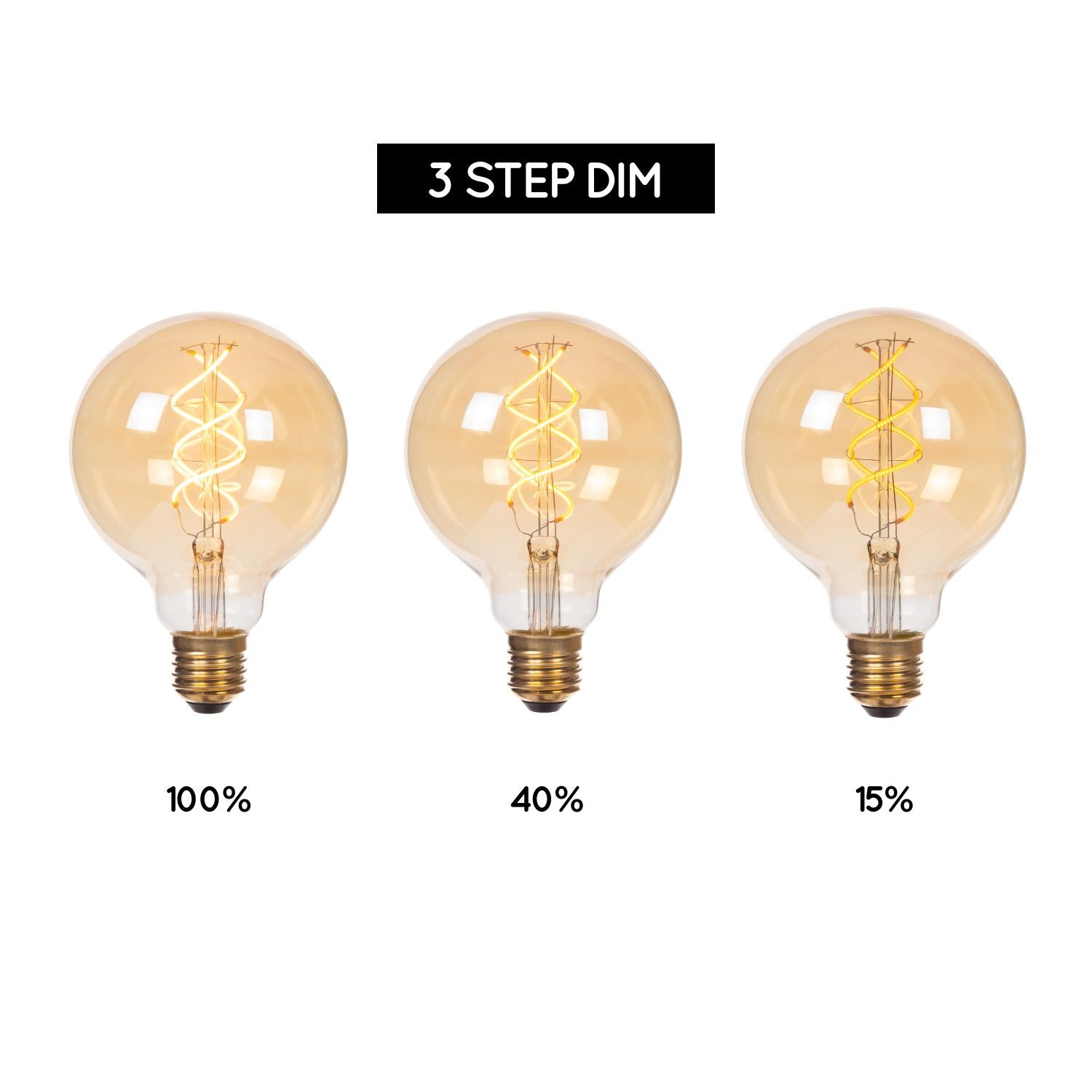 Lucide G95 Filament lamp - Amber (set van 3)