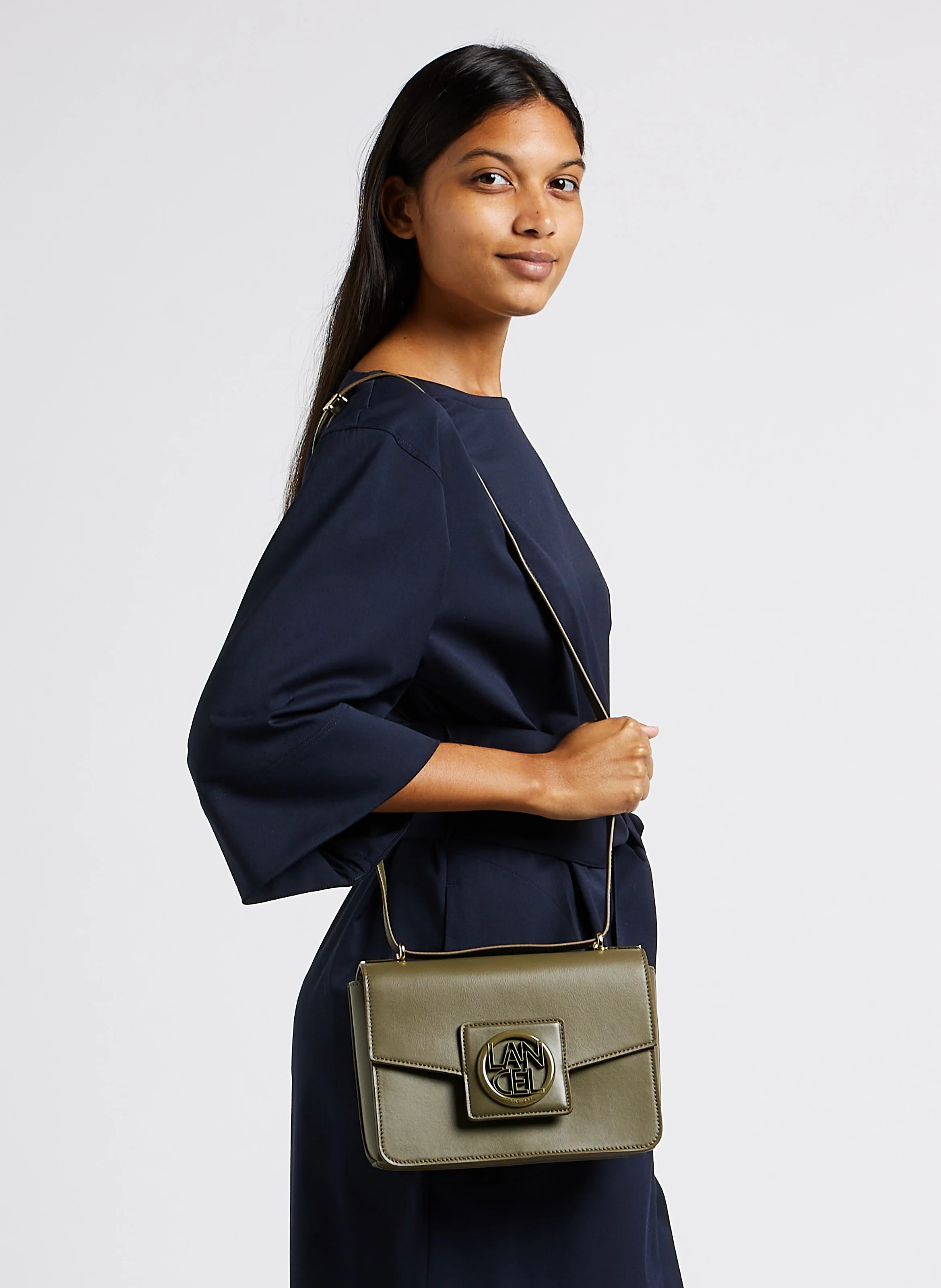 ROXANE - Sac bandoulière en cuir lisse | Kaki
