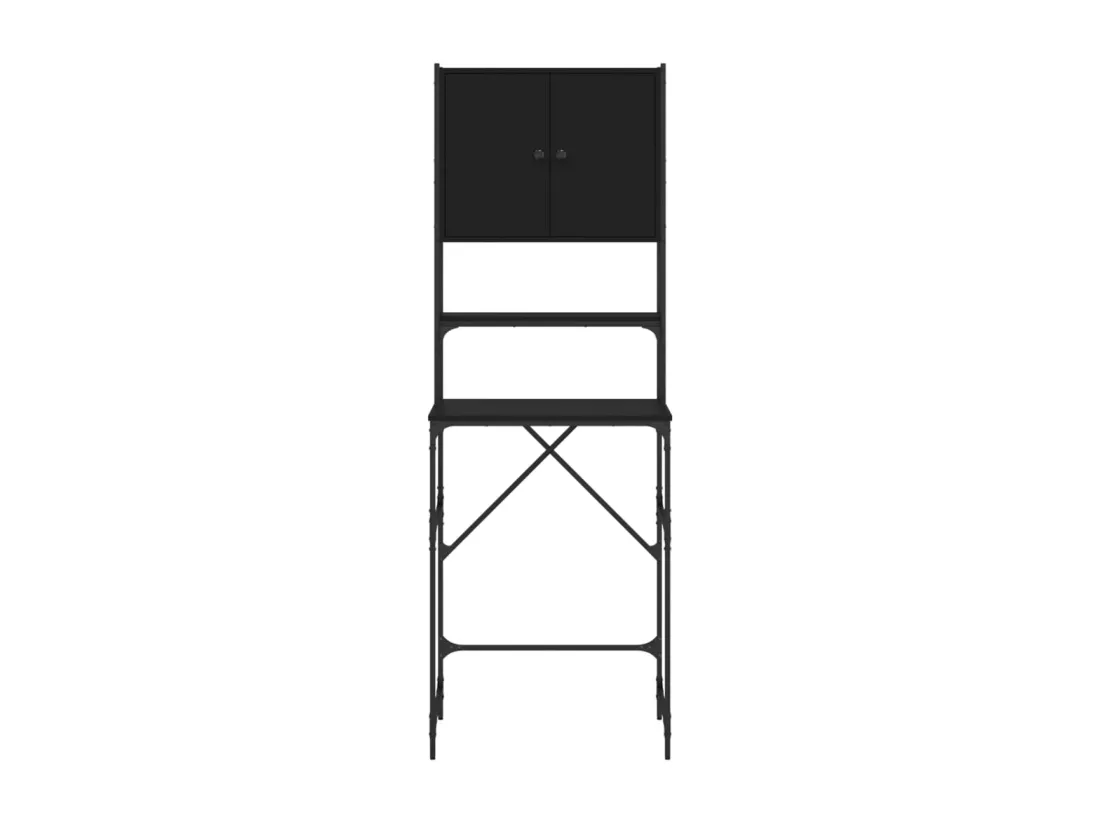 Armoire de machine à laver noir 68x48,5x194 cm