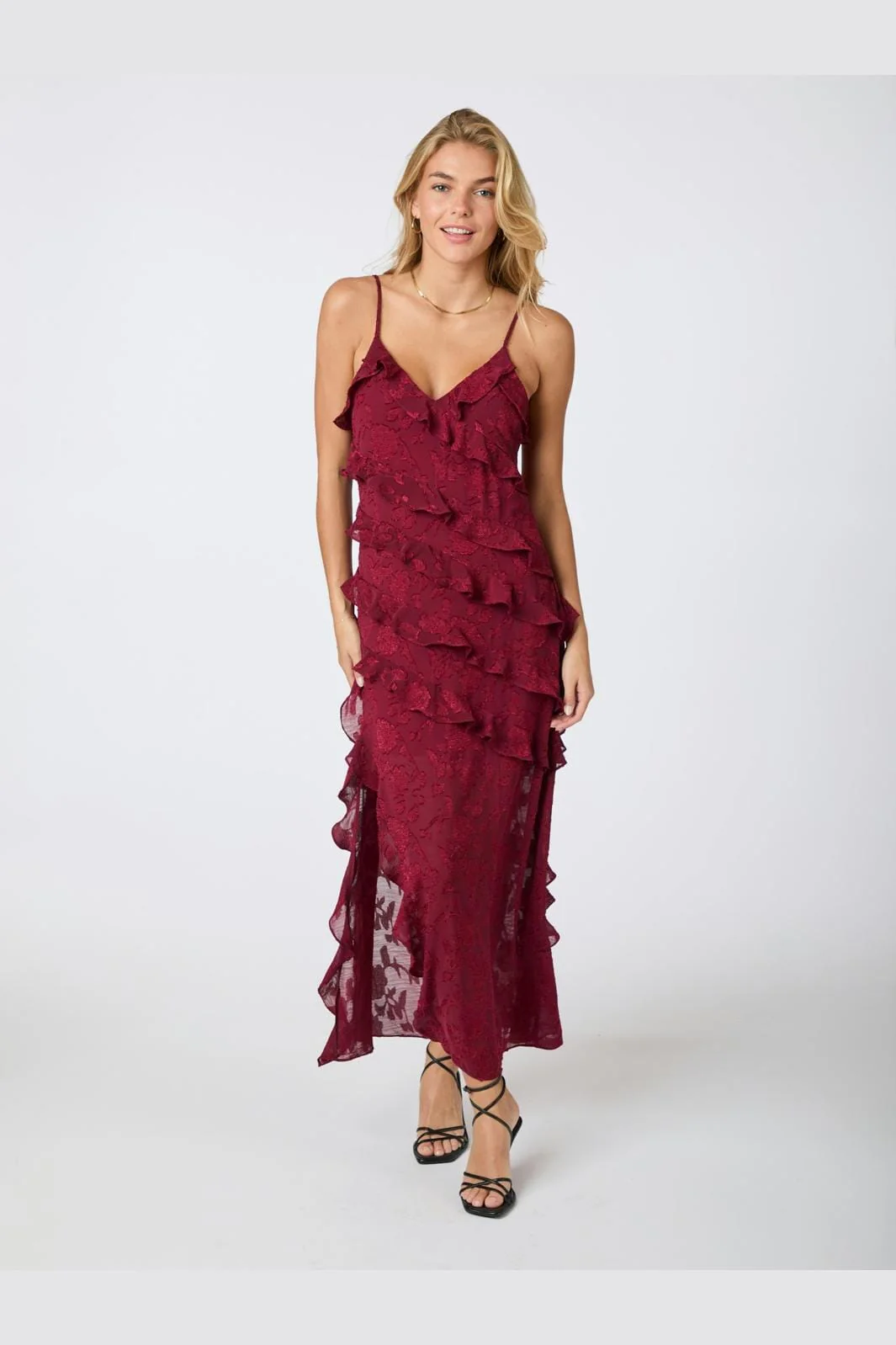 Neo Noir Palazzo Burnout Dress