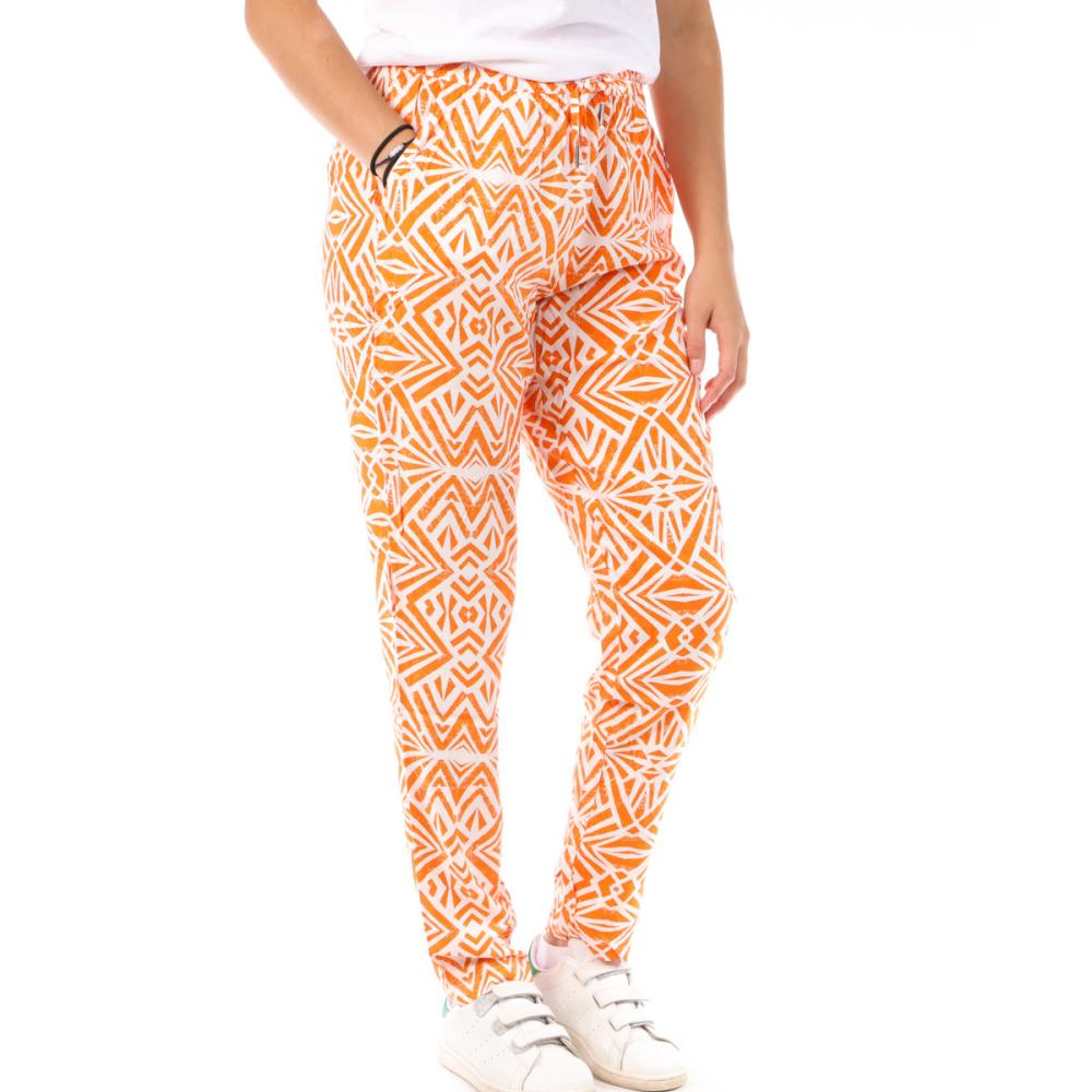 Only Pantalon Orange à Motifs Femme Only Nova Life