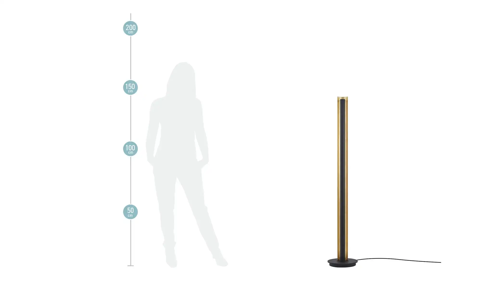 Trio LED-Stehleuchte, Schwarz / goldfarben