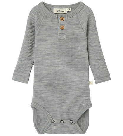 Lil Atelier Body l/æ - NbmFaBlå - Grey Melange