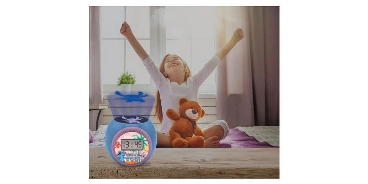 Lexibook Projektor-Wecker Stitch Rundlicher Disney Stitch Wecker mit LCD-Anzeige