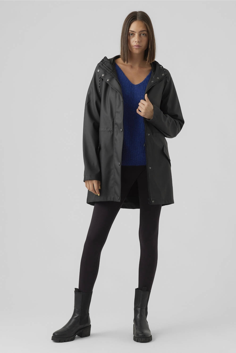 VERO MODA VERO MODA coated tall jas VMMALOU  zwart