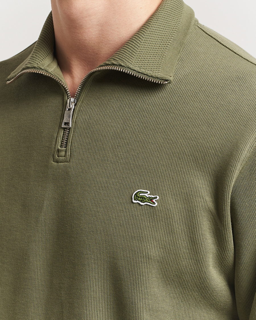 Lacoste Rib Interlock Half Zip Khaki