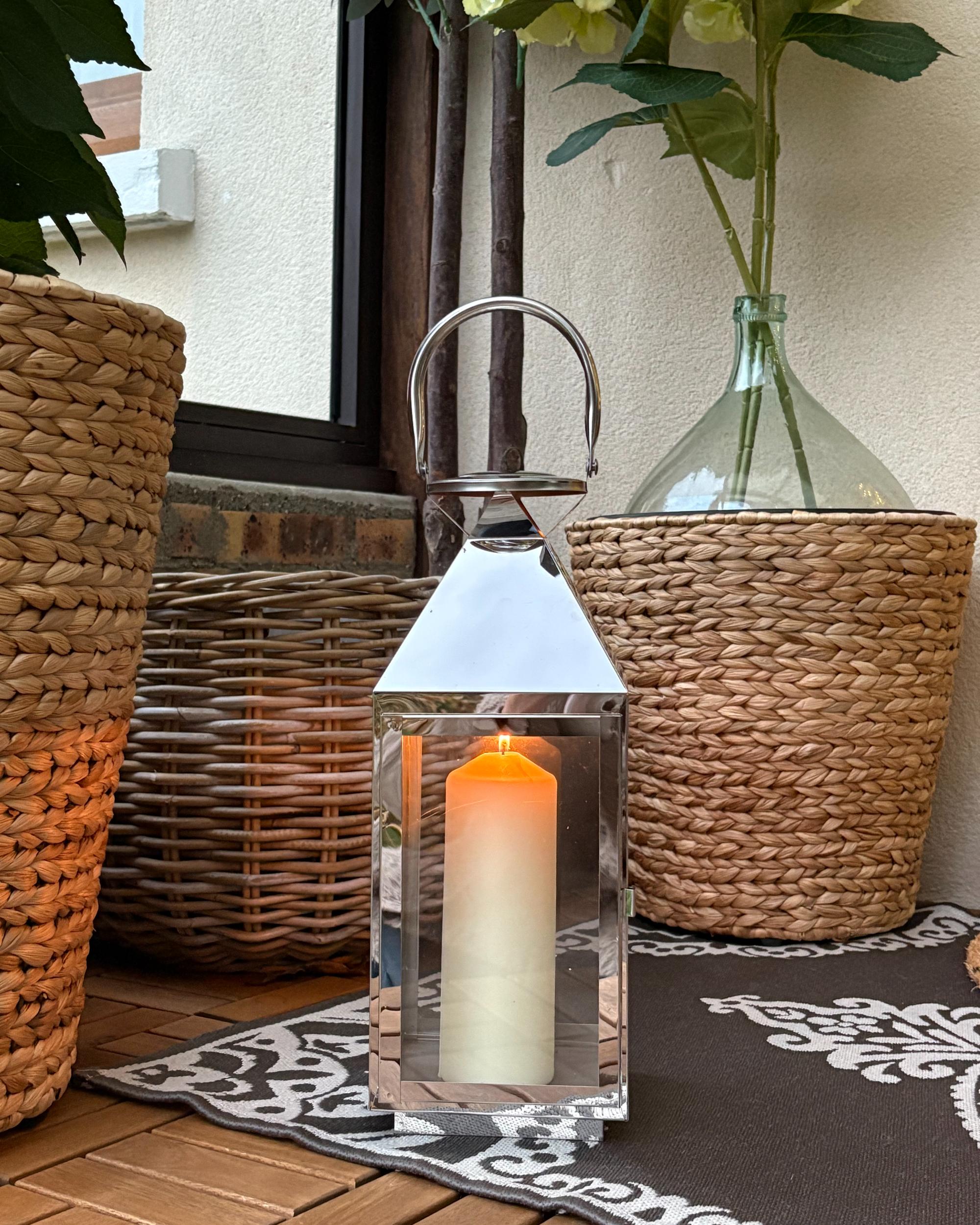 Lantaarn BALI Roestvrij staal 40 cm Zilver
