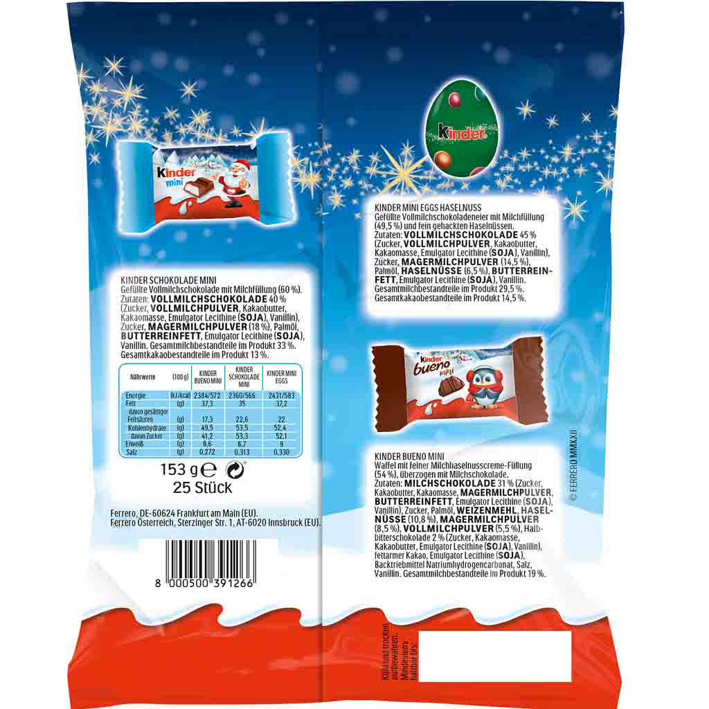 kinder Mix Weihnachts-Minis 153g MHD:20.4.25