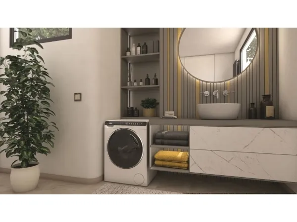 Haier HW50-BP12307-S, Front-læsning, 5 kg, C, 66 dB, 1200 rpm, A
