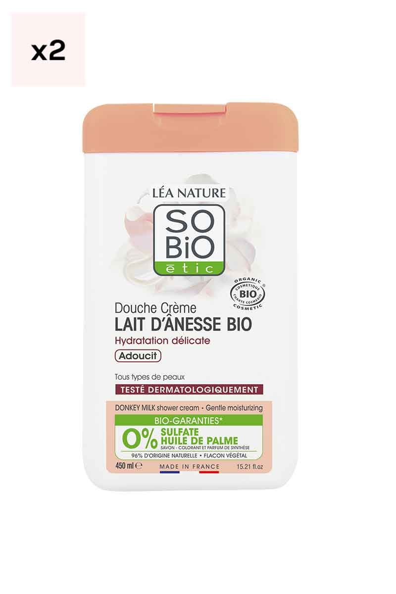 Douche crèmes bio hydratantes - Lait d'ânesse - 2 x 450 ml