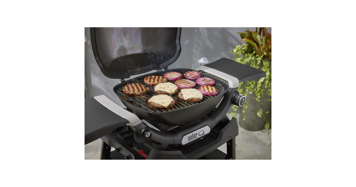 WeberQ 1200N gasbarbecue met zijtafels en compact onderstel  (Zwart, 1 Brander | Propaan/butaan)
