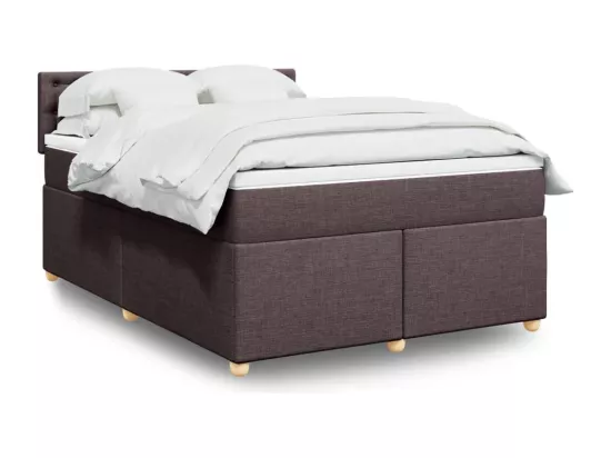 Sommier à lattes de lit avec matelas Marron foncé 160x200 cm