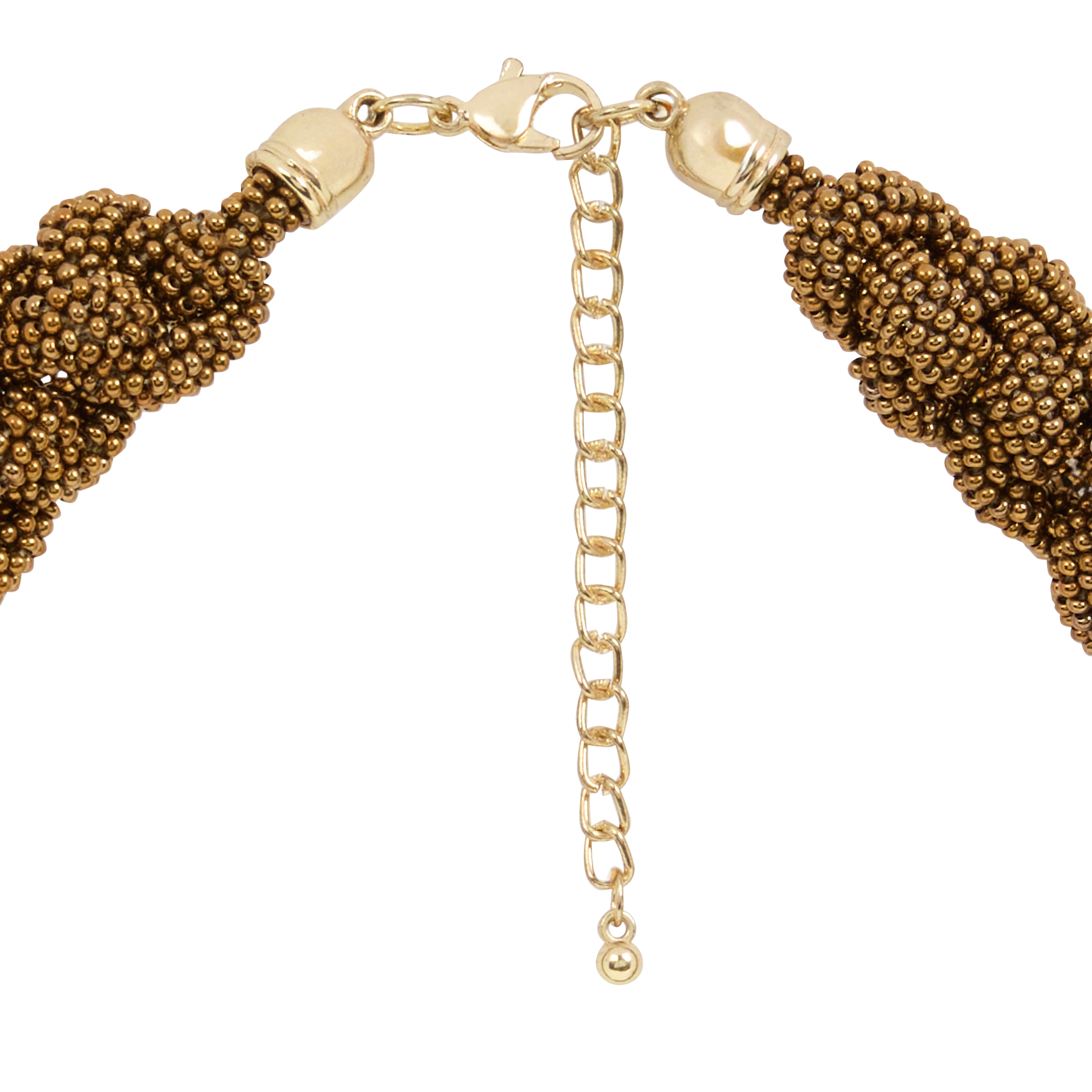 ALIYA - Collier tresse en perles de verre tissées | Doré