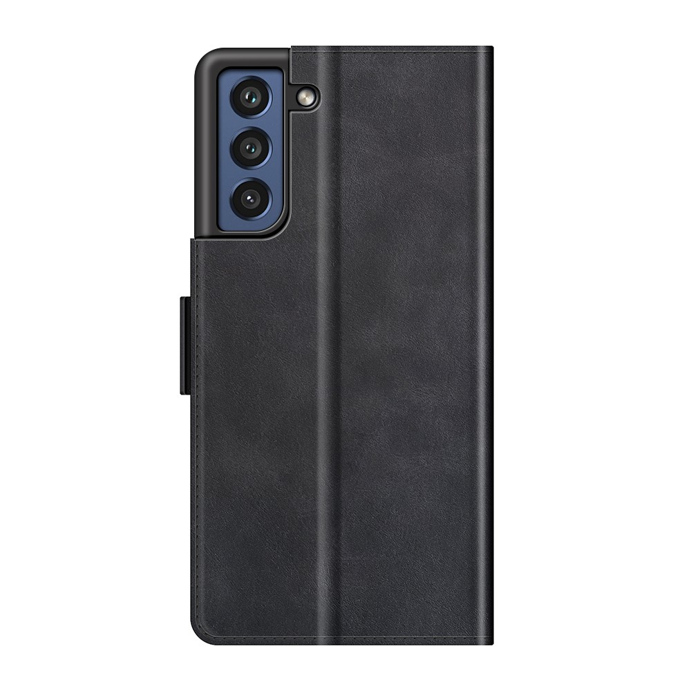 Samsung Galaxy S21 FE 5G Vintage Leder Tasche Flip Cover Fashion Design - Schwarz
