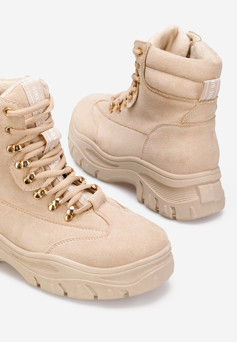 Bottines à lacets femme beige Onisa