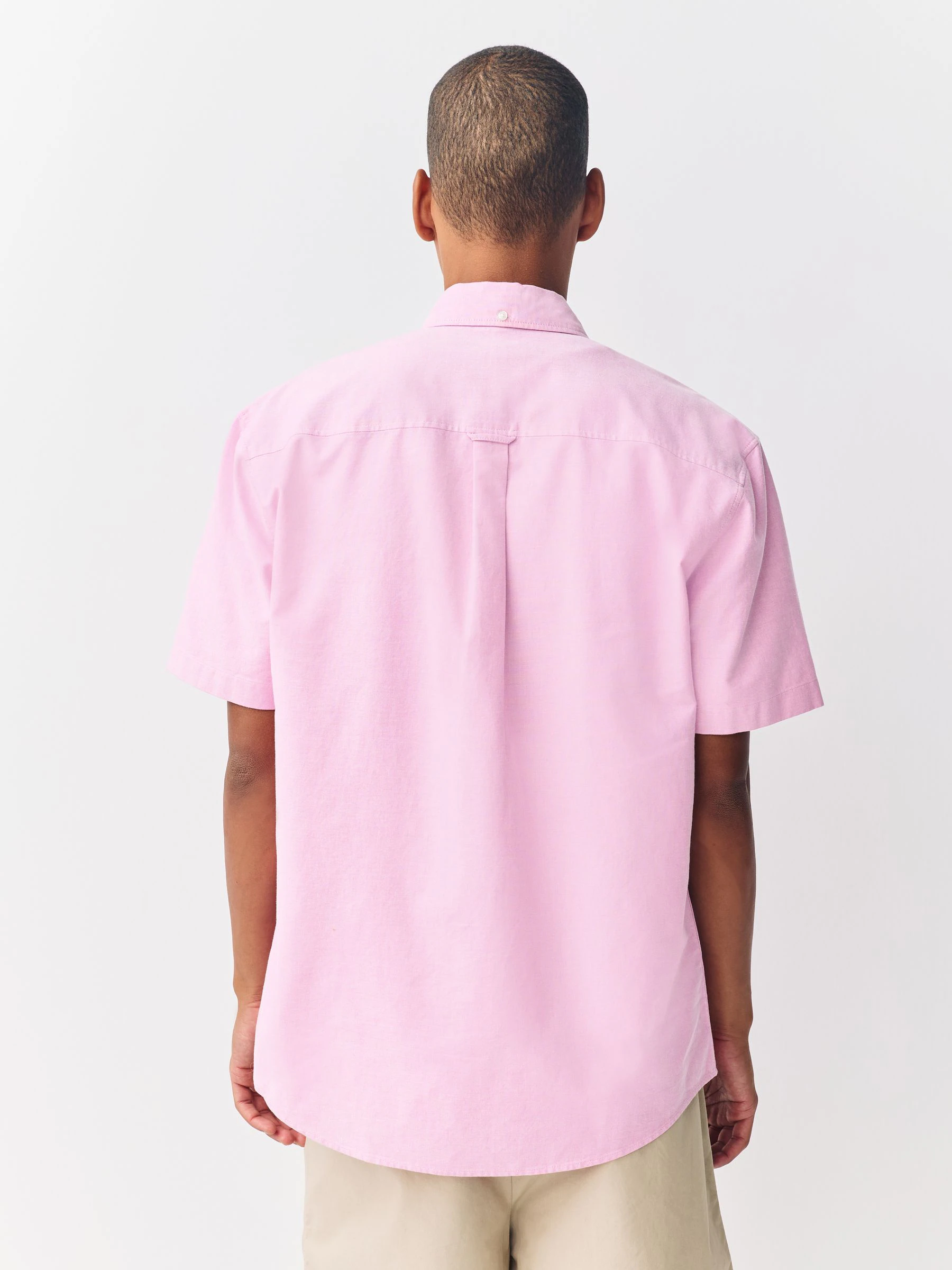 Roze - Oxford-overhemd met korte mouwen