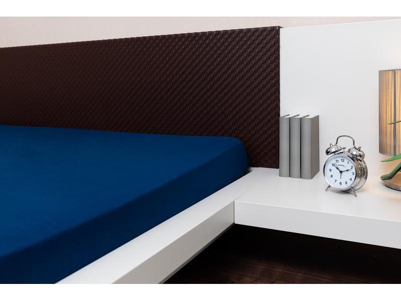 COCON Fixleintuch 140-160 x 200 cm, Marineblau Spannbettlaken aus reinem Baumwolljersey
