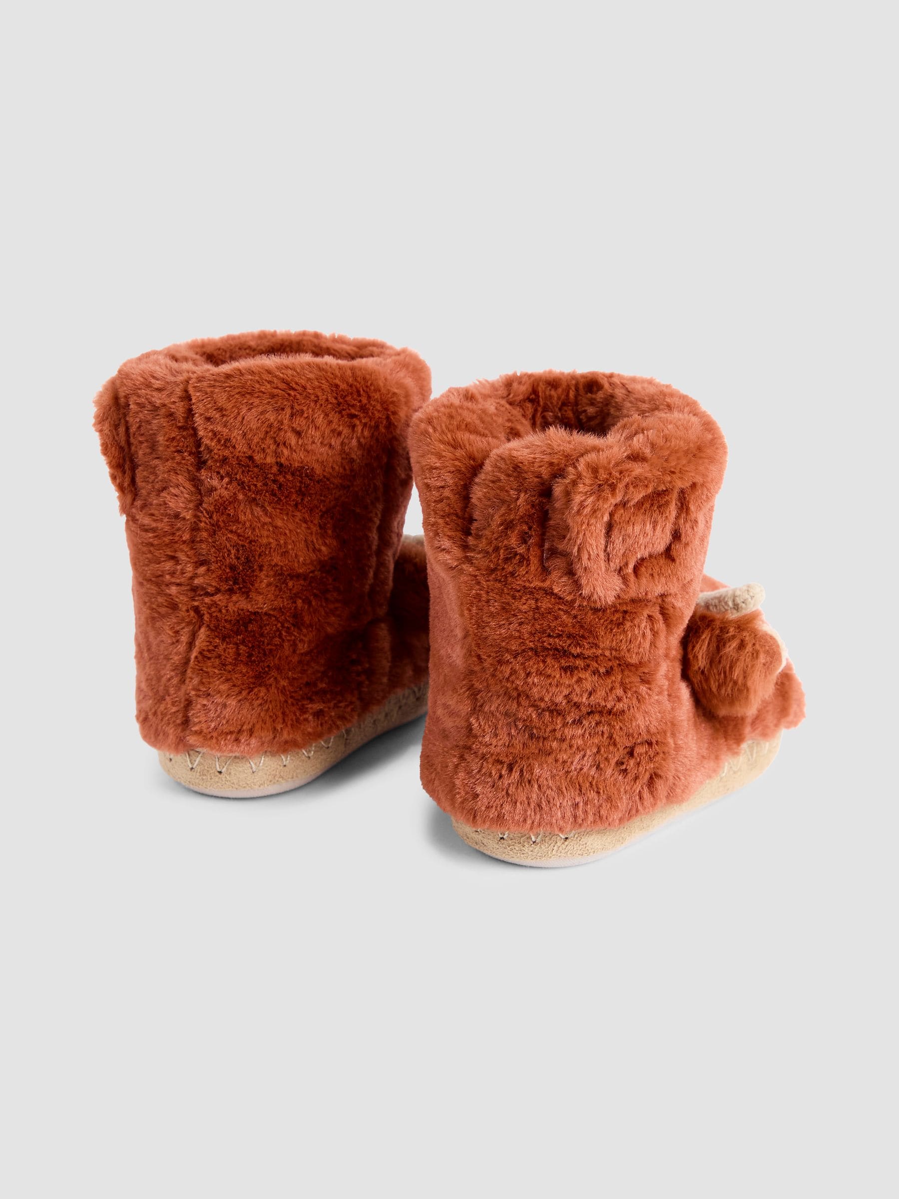 Rust Schotse Hooglander - JoJo Maman Bébé Plush Slipper Boots