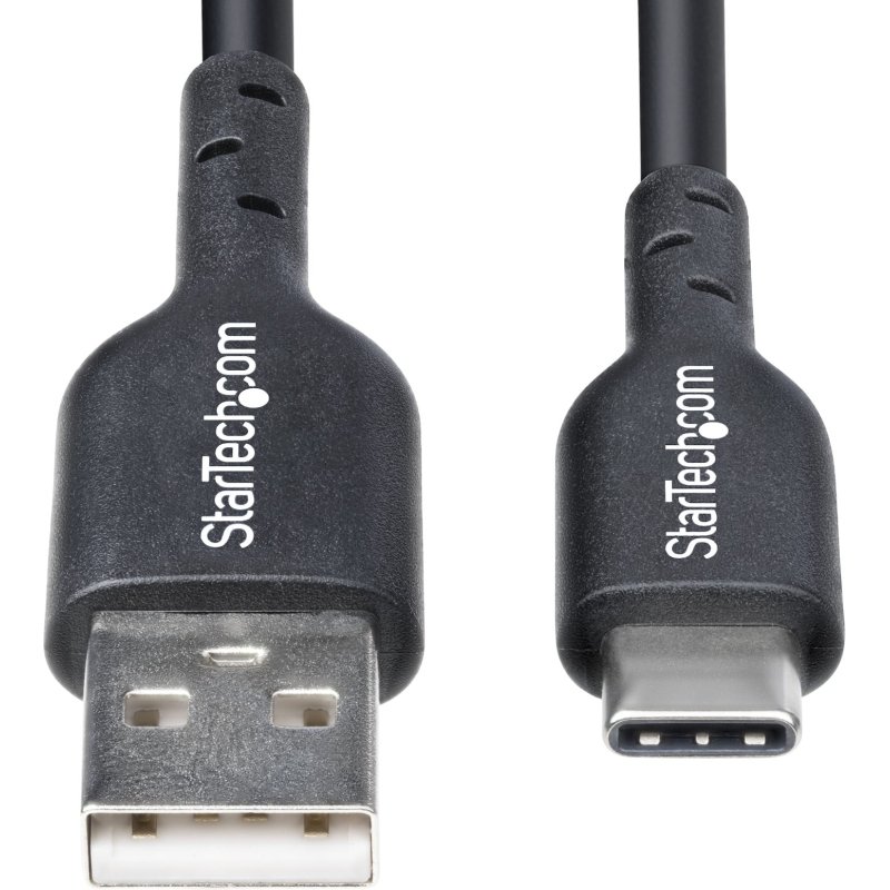 StarTech.com Câble de Charge USB-A vers USB-C de 30 cm, Charge et Synchronisation, 3A, USB 2.0, Gaine TPE - Cordon de Charge USB Noir