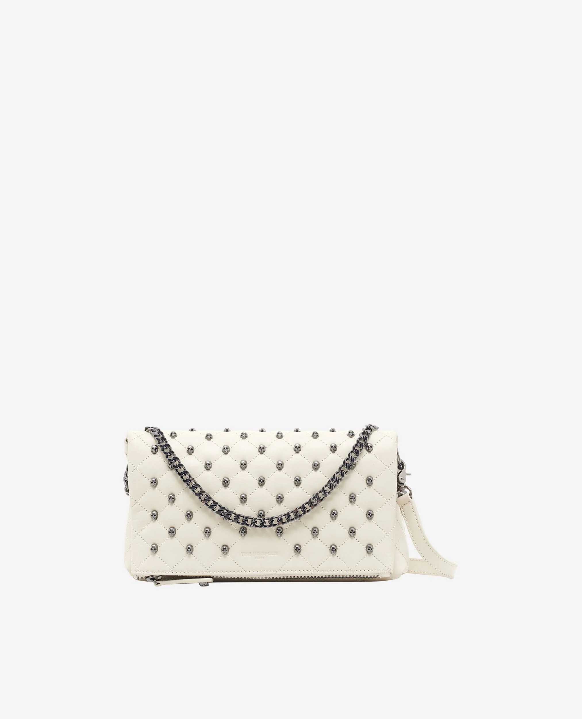 Pochette héritage small en cuir écrue