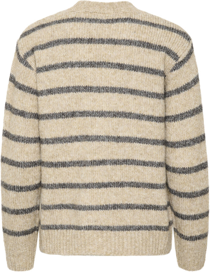 Kaffe KAtrina Striped Pullover Feather gray melange stripe