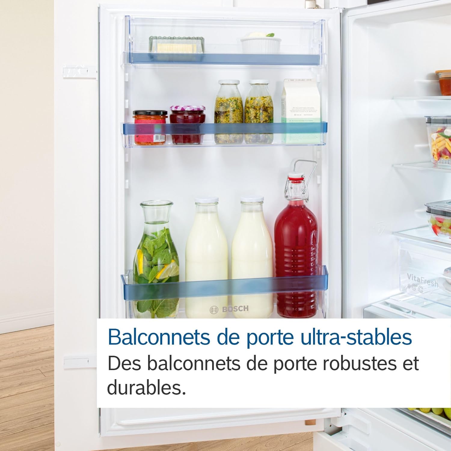 Bosch KIR41VFE0, Série 4, Petit réfrigérateur, Encastrable, 122,5 x 56 cm, 204 L [Energy Class E] [Classe énergétique E]