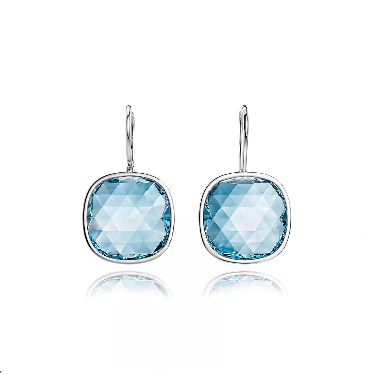Boucles d'Oreilles Élégantes en Topaze Bleue Ciel - Argent 925 Rhodié | Aden Boutique
