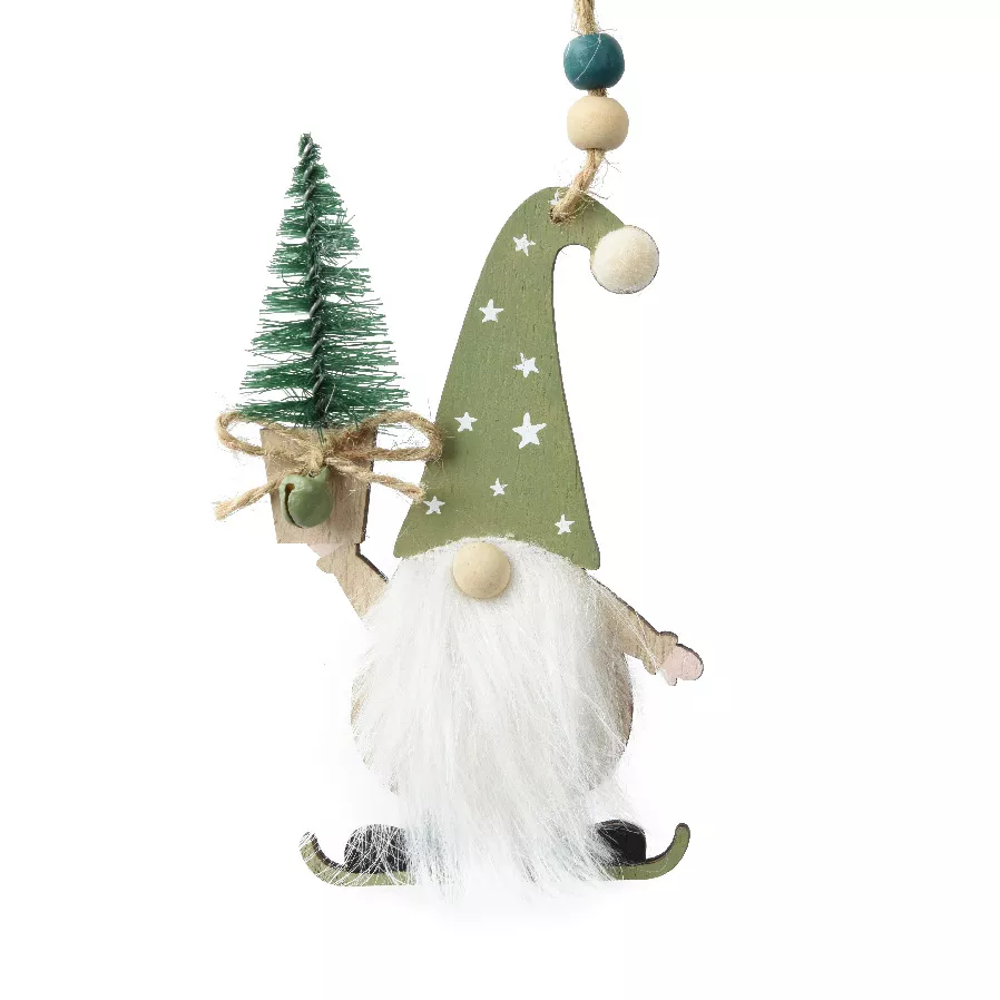 Lutin de Noël à suspendre (H11 cm) Mon sapin Vert