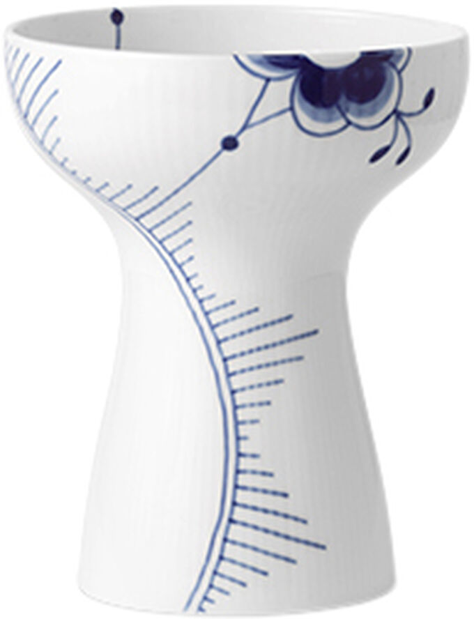 Royal Copenhagen Blå Mega Riflet 19 cm Vase Hvid