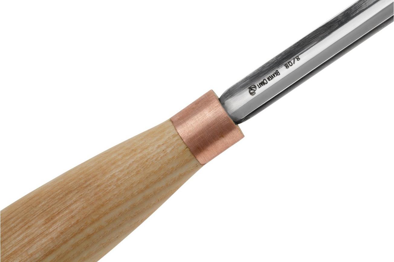 BeaverCraft Compact Straight Rounded Chisel K8-08 Sweep 8, 8 mm, guts