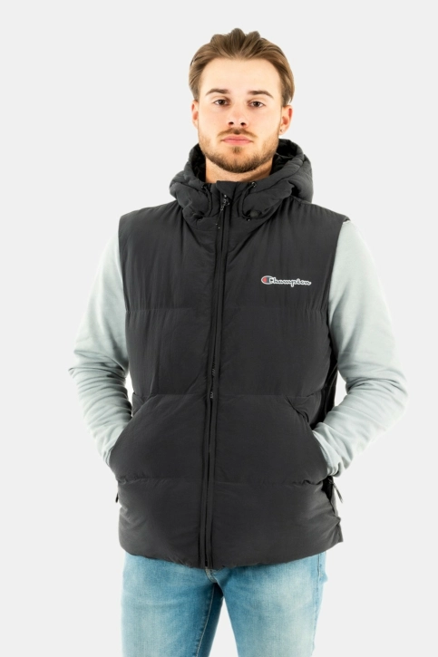 gilets ss manche champion hooded full zip noir