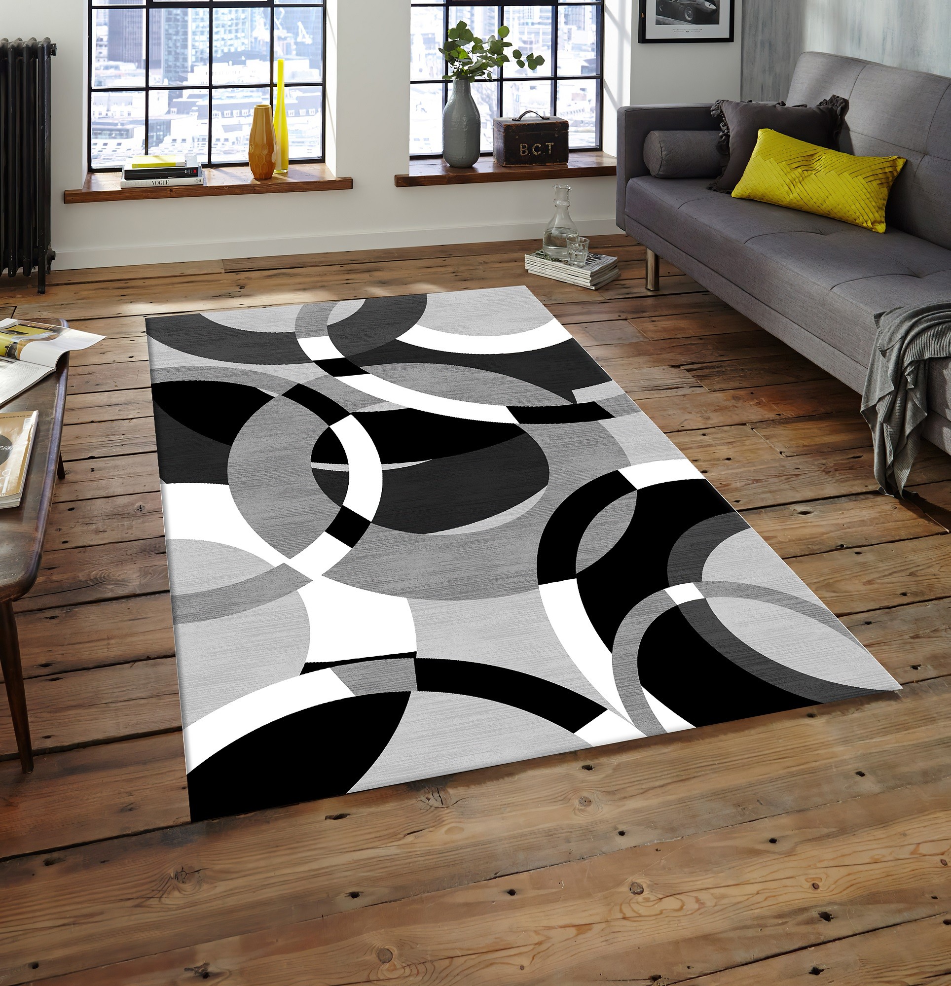 Mani Textile TPS_ROUND_GRI00 - Tapis de salon ROUND