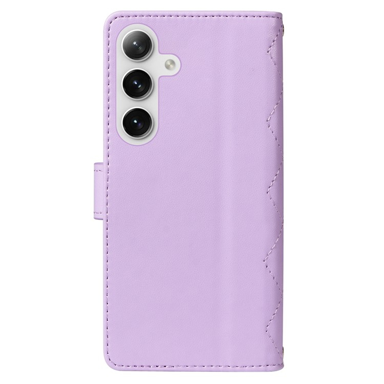 Samsung Galaxy S25  Plus / S24  Plus Necklace Leder Tasche Flip Cover Steppmuster inkl. Schultergurt - Lila