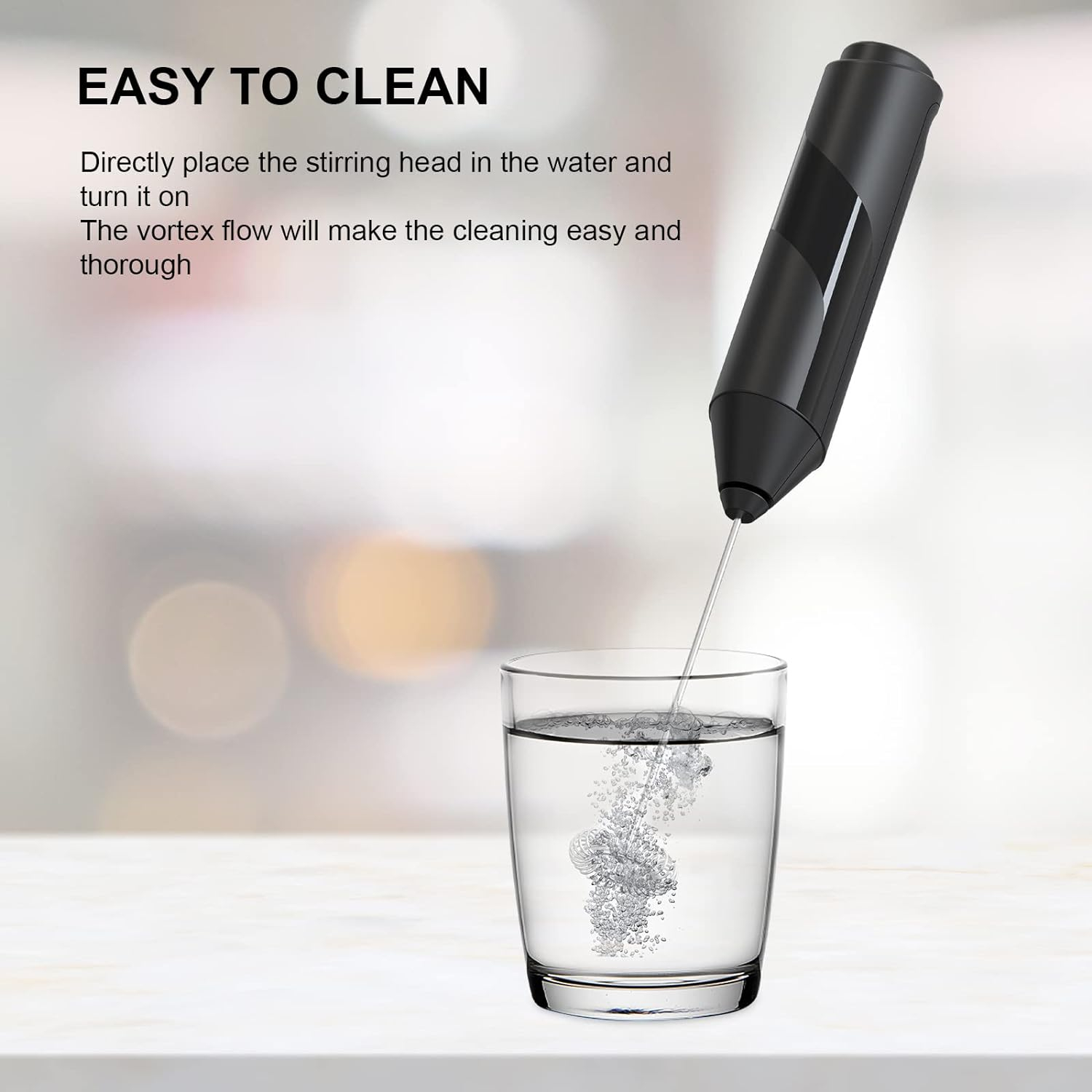 Milch Aufschäumer Handmixer für Kaffee   Milch (Batteriebetrieben) - Schwarz