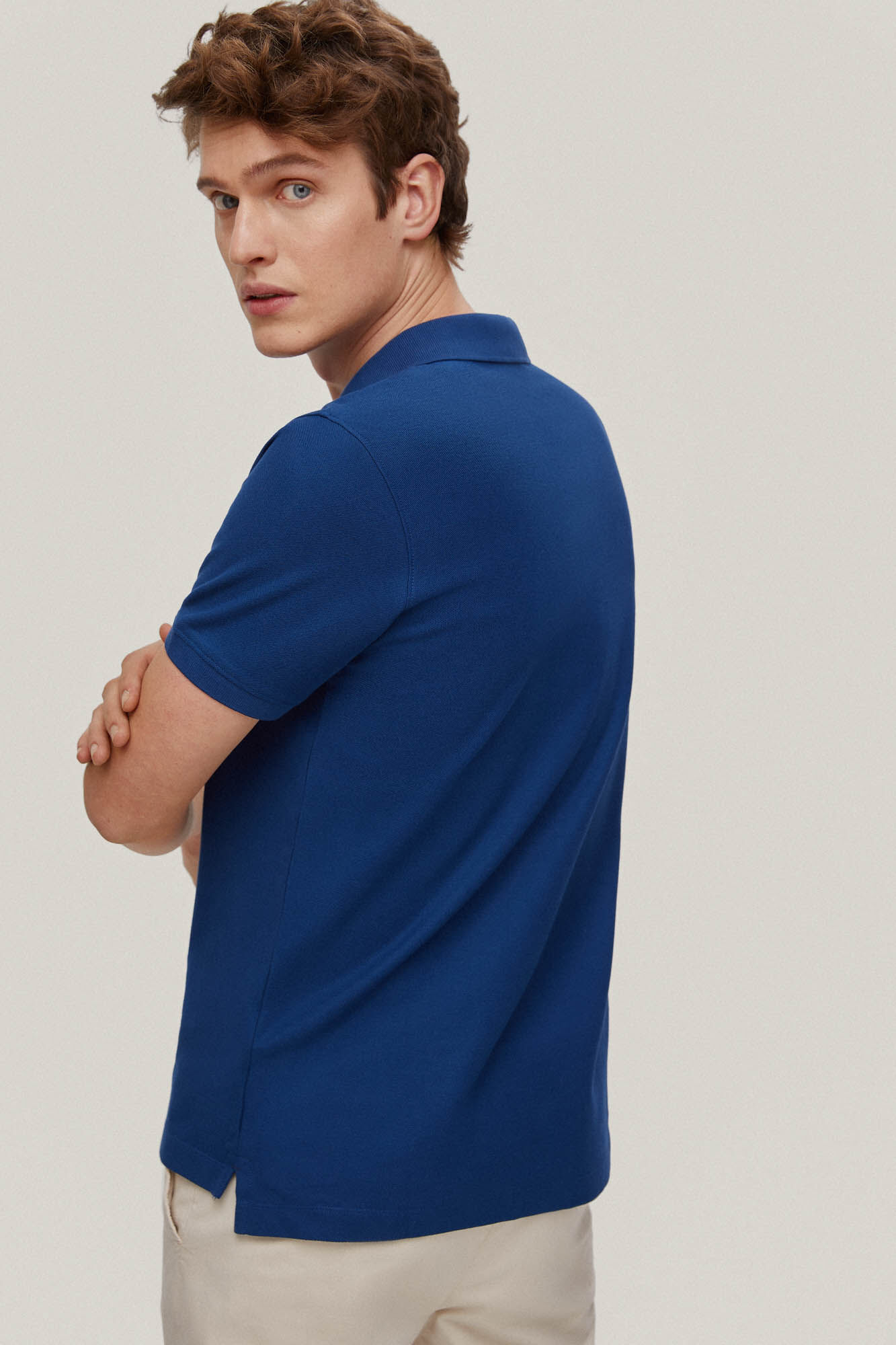 Camisa polo com logotipo - Azul