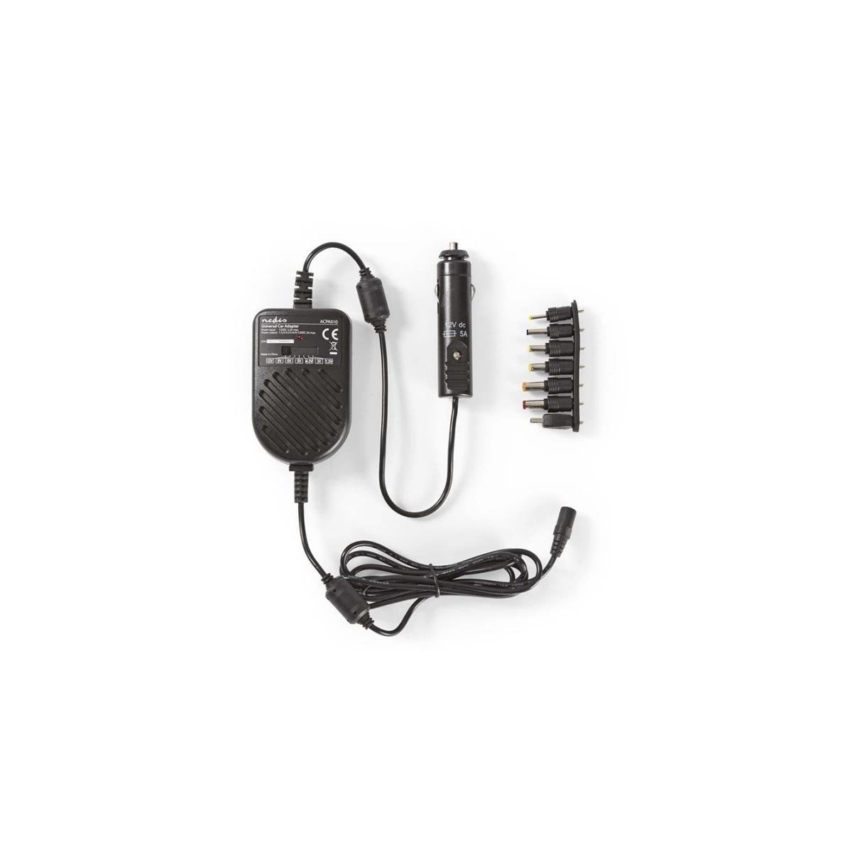 Nedis Universal AC strømadapter | 36 W | 0 - 12 V DC | 1.20 m | 5.0 A | 7 plug(s) | Sort