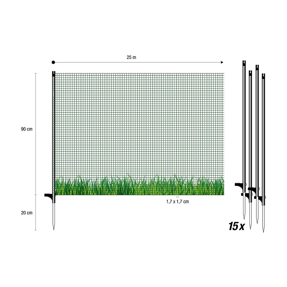 Filet flex petites mailles 25 m , h 0.90 m