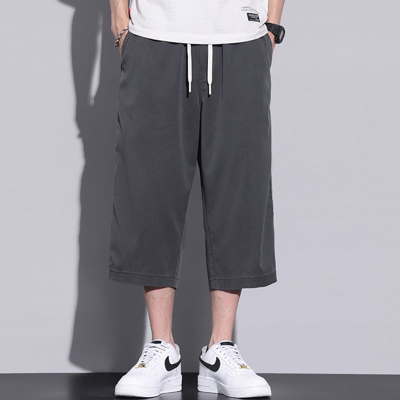 Denimic - Hoge taille effen capribroek