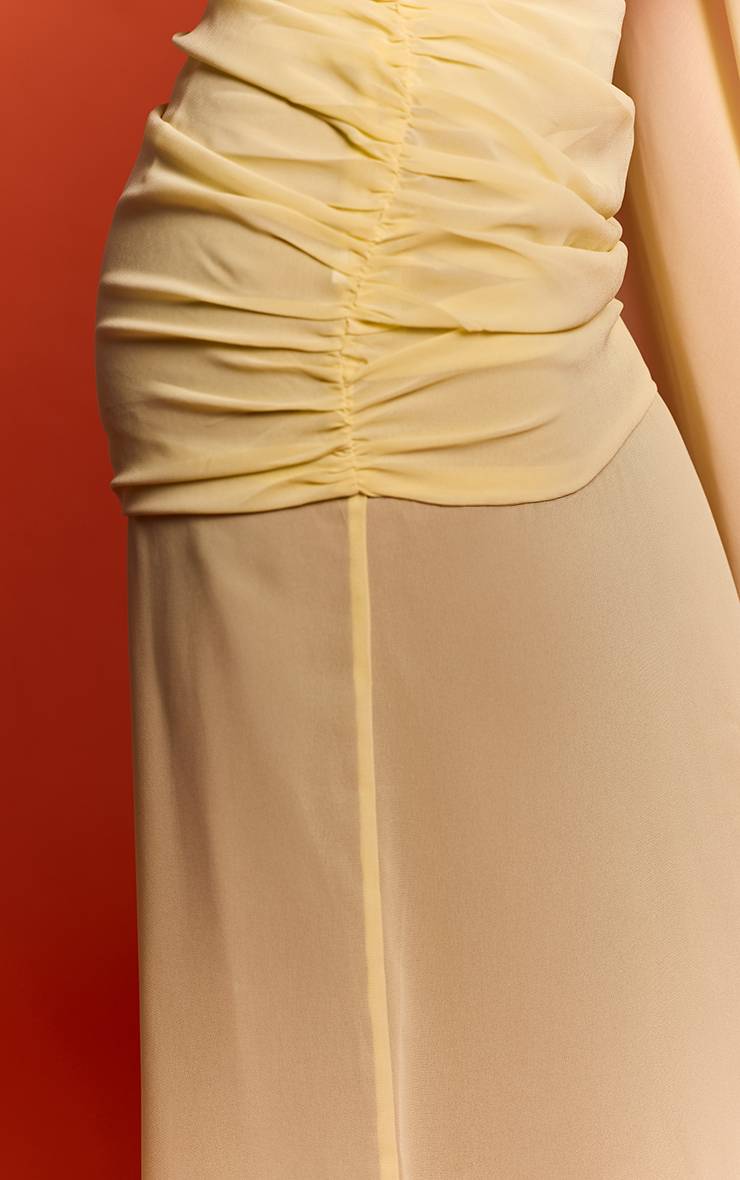 Butter Yellow Ensemble Jupe Longue En Mousseline Avec Taille Froncée